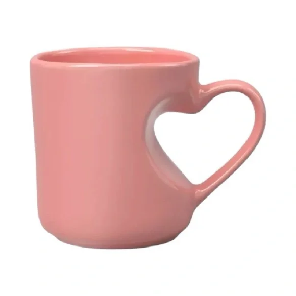 Stoneware Heart Handle Mug Pink - Threshold 13 Oz NEW - Picture 1 of 1